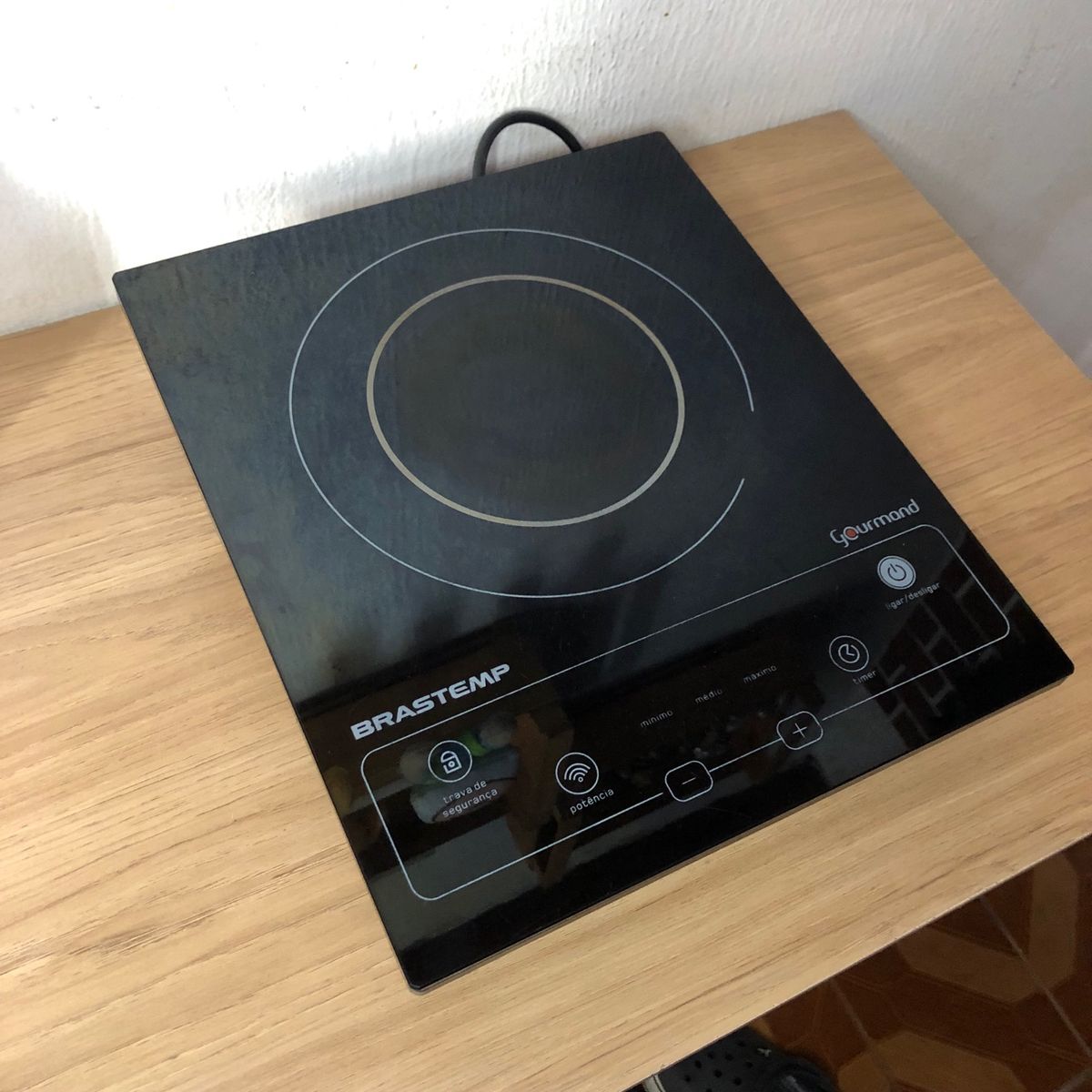 Cooktop 1 Boca de Inducao Portatil Brastemp com Touch Timer em Paulista