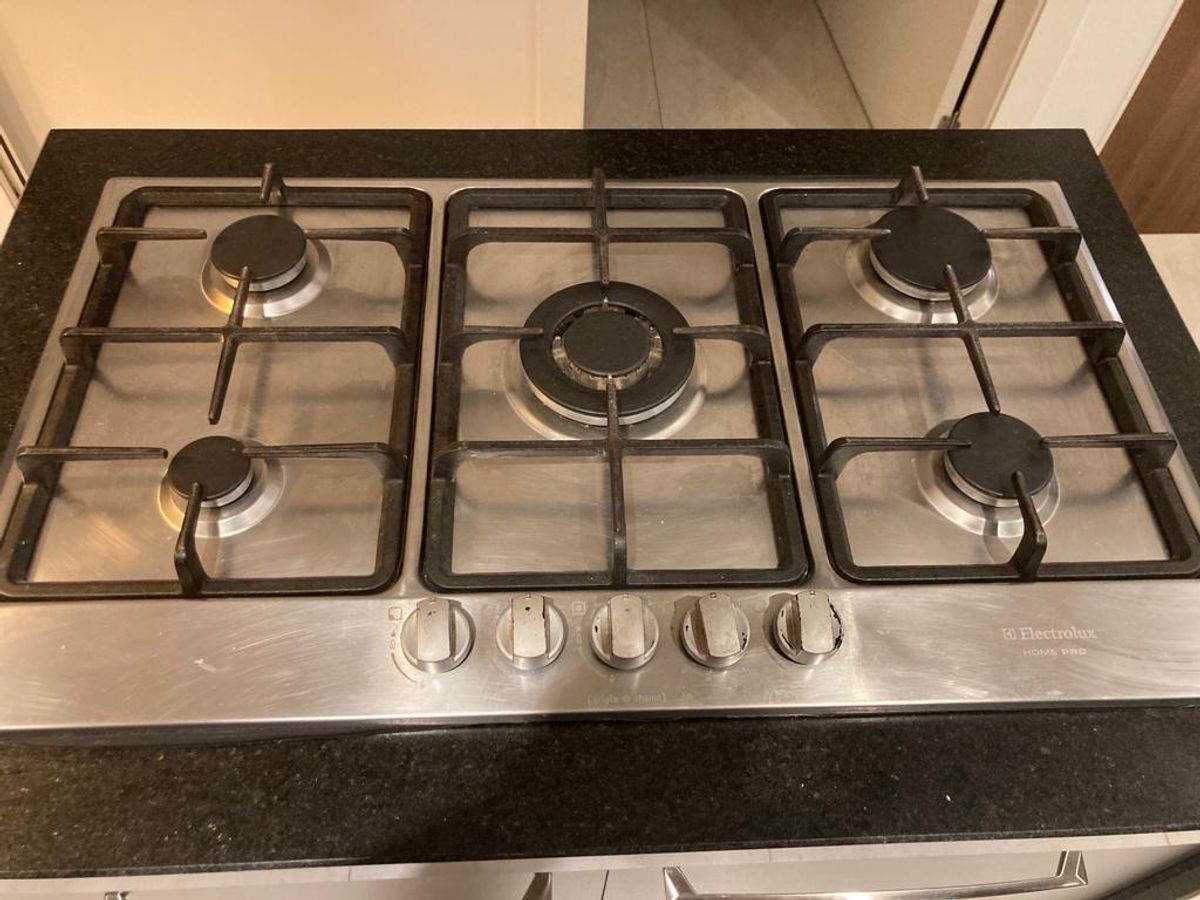 Cooktop 5 Bocas Electrolux Home Pro Cor Inox a Gás (gf90x) Bivolt