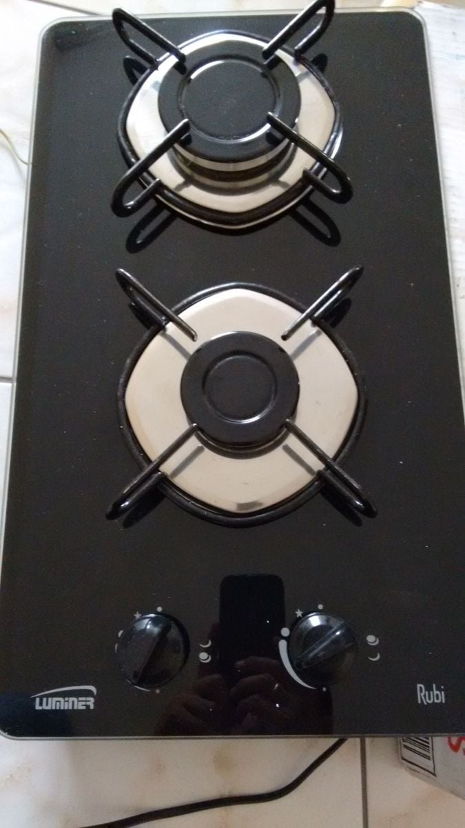 Cooktop a Gás Móvel de Cozinha Luminer Ar2b231 Rubi 2 Bocas Preto Usado 13309481 enjoei