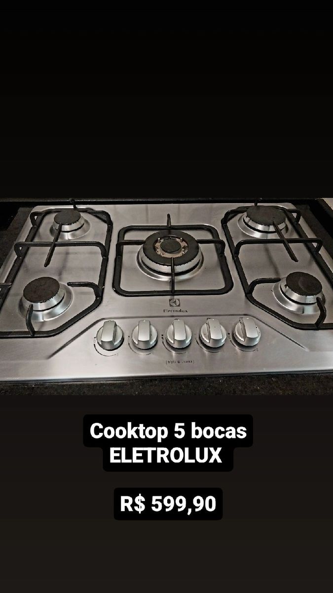 Cooktop Eletrolux 5 Bocas Inox Eletrodoméstico Eletrolux Usado 88097167 enjoei