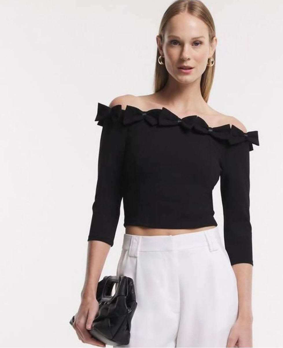 Coppred Ombro a Ombro com Laços com Etiqueta | Blusa Feminina Renner ...