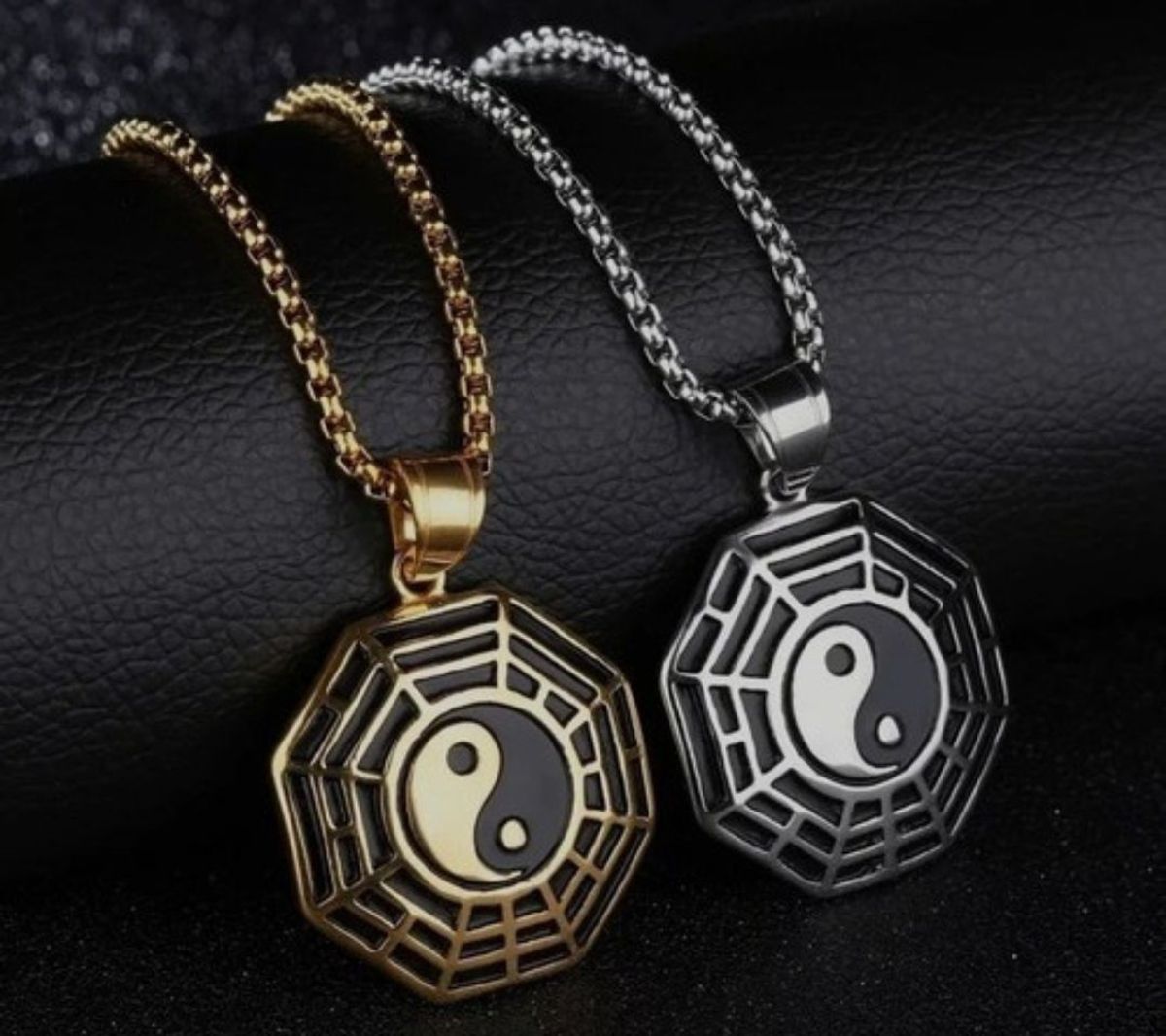 Collana 2 Pezzi Yin Yang Bagua In Acciaio Inox – Uomo Donna, Regalo Simbolico - Foto 3