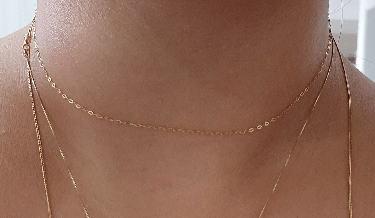 Corrente de Ouro Puro 18k Tamanho 40 Cm | Jóia Feminina Ouro Novo