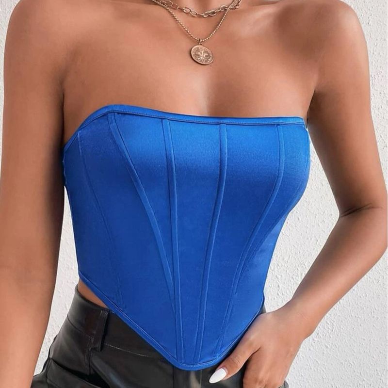 Corset Azul Royal | Blusa Feminina Nunca Usado 89790370 | enjoei