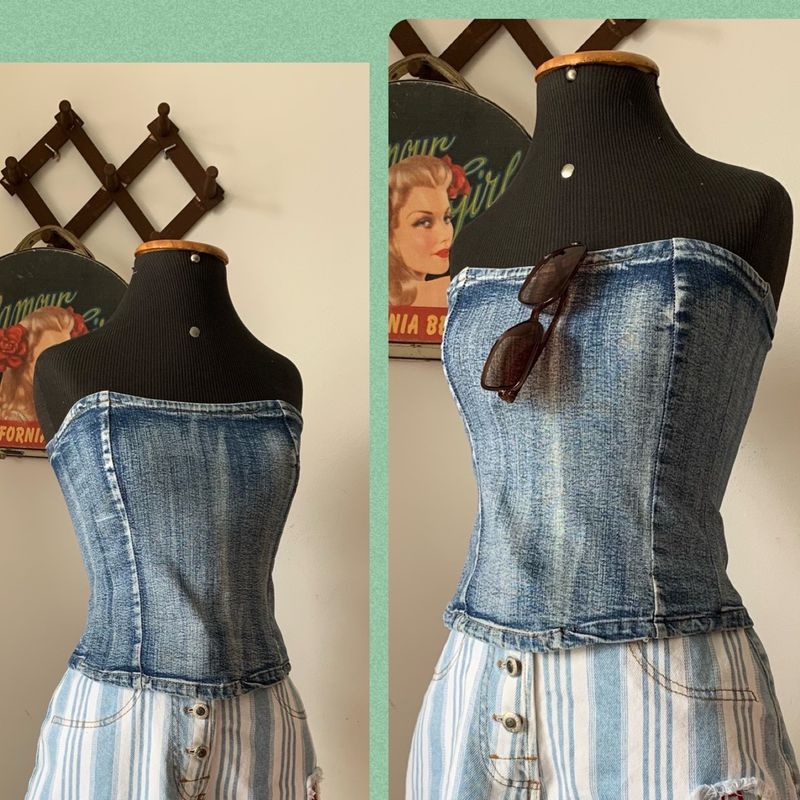 CORSET JEANS TOMARA QUE CAIA