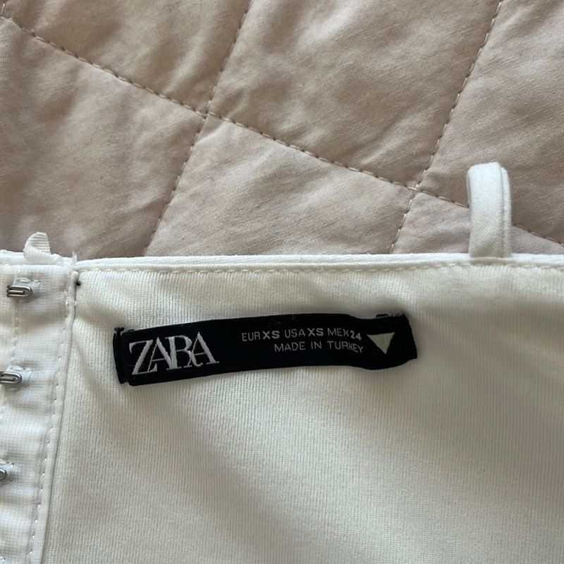 Blusa Zara Corset Branco Original - AFTB6