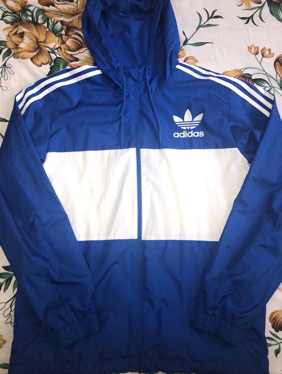 casaco adidas azul e branco