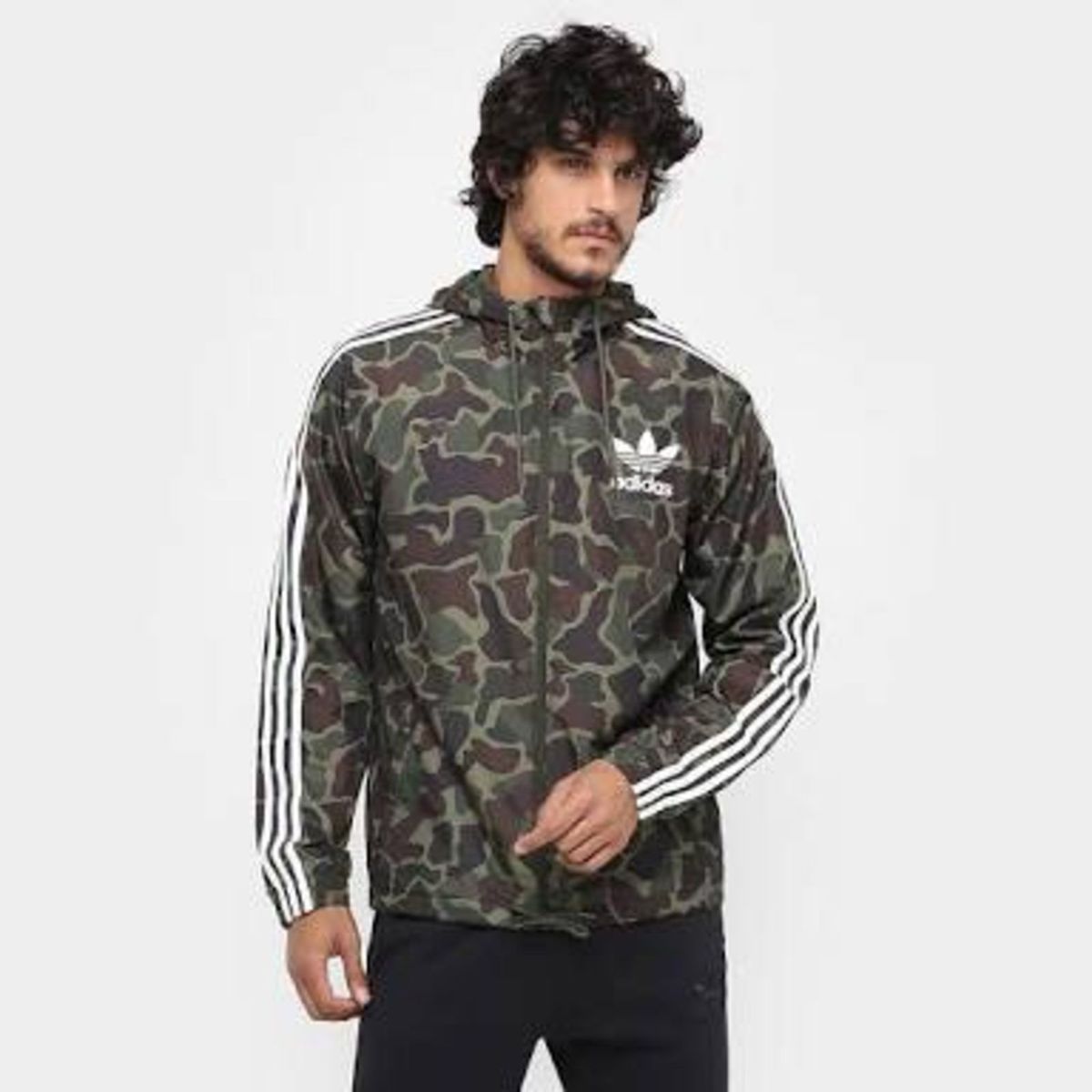 casaco corta vento adidas camuflado
