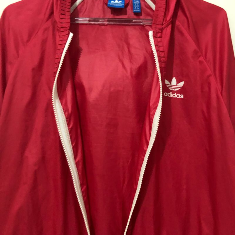 adidas vintage windbreaker jacket red