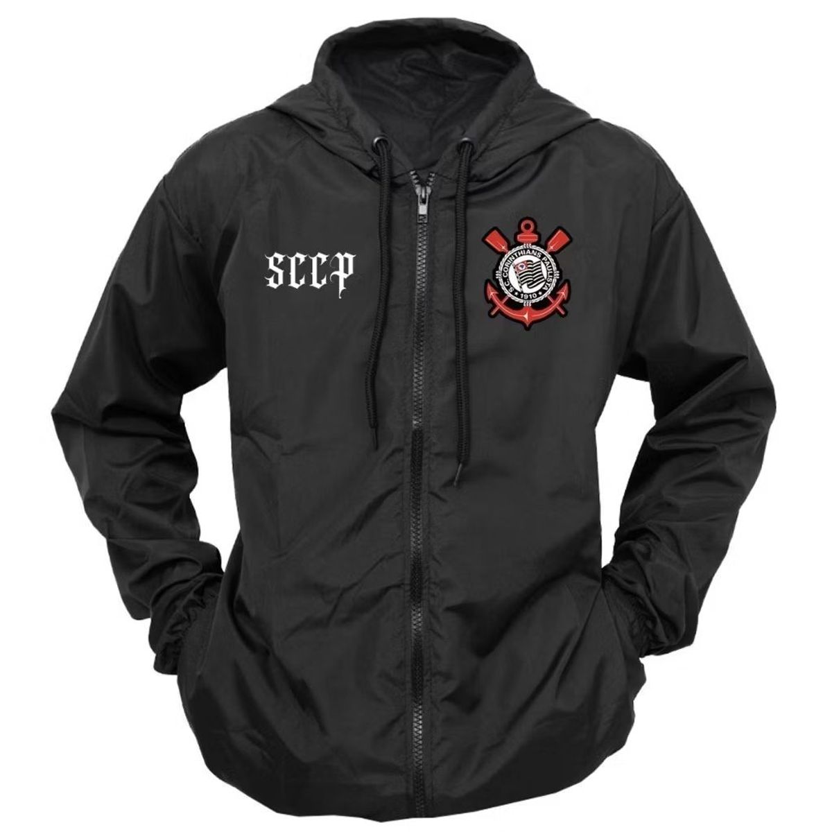 Corta Vento Corinthians Adulto e Unissex Ultra Leve com Capuz Fone