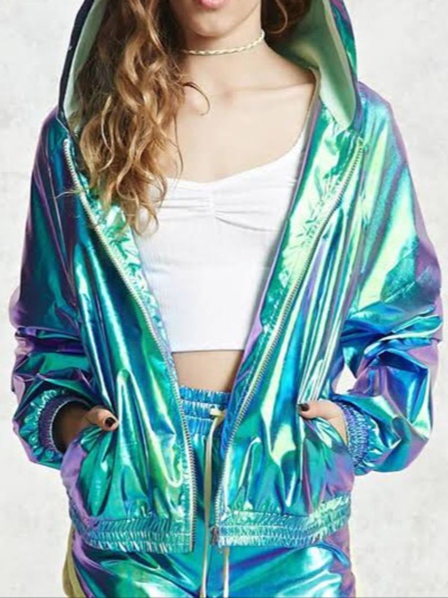 casaco holografico adidas