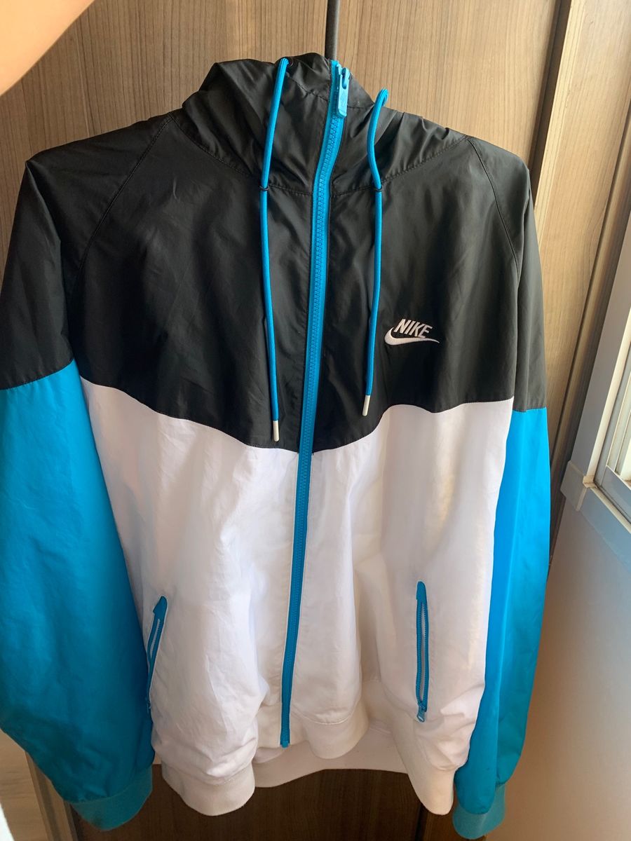 Corta Vento Nike Original Azul e Branco | Casaco Feminino Nike Usado ...