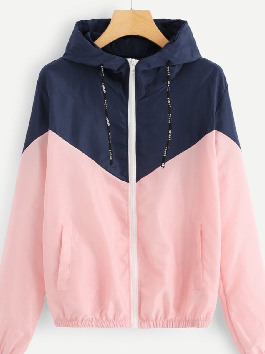 corta vento adidas rosa e azul