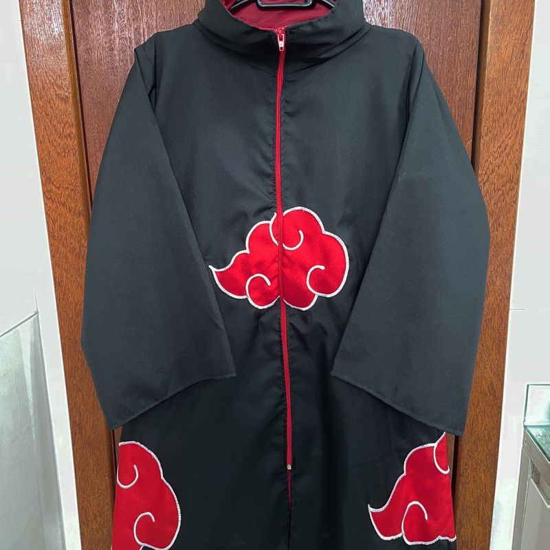 Combo Manto Akatsuki Nuvem Vermelha Naruto Shippuden Com Bandana Da Folha  Cosplay Ninja