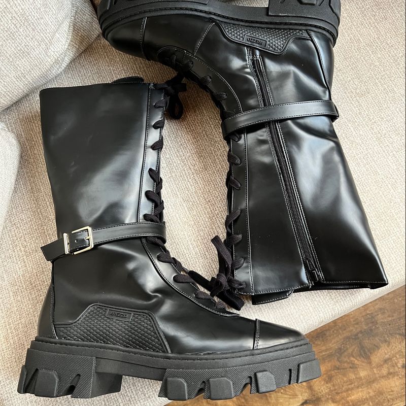 Coturno Bota Arezzo Preto Couro Desejo Inverno 2023 Numera o Especial Tamanho 40 Bota Pra Moto Bota Feminina Arezzo Nunca Usado 86483118 enjoei