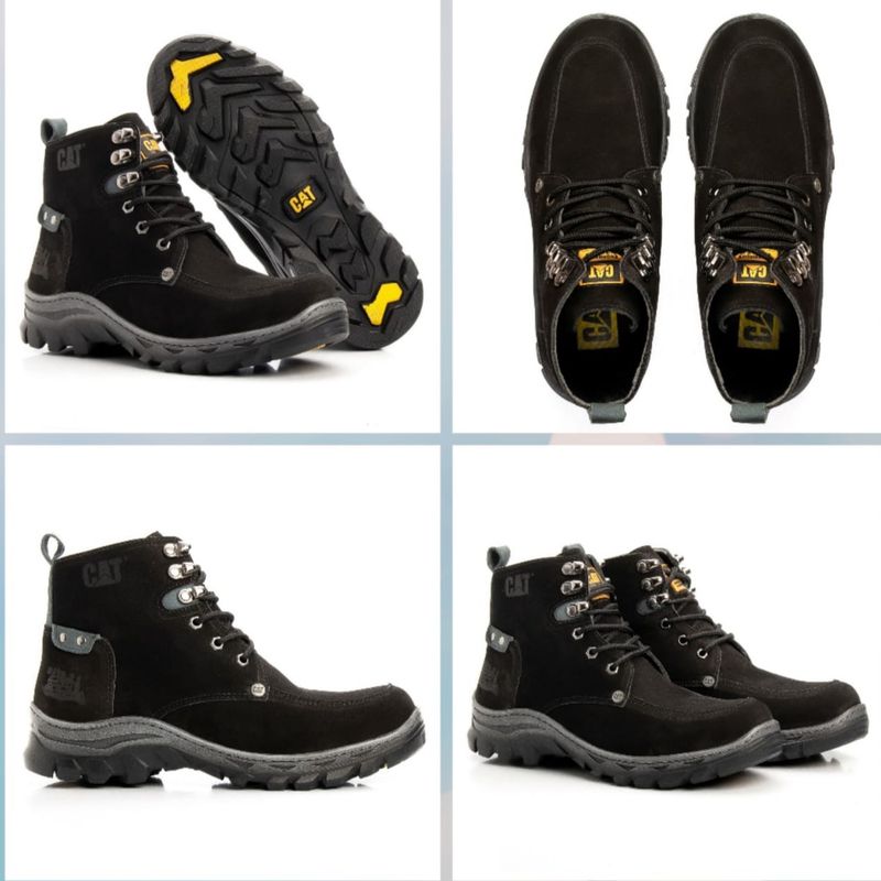 Bota Caterpillar CAT em couro legitimo para trabalho resistente