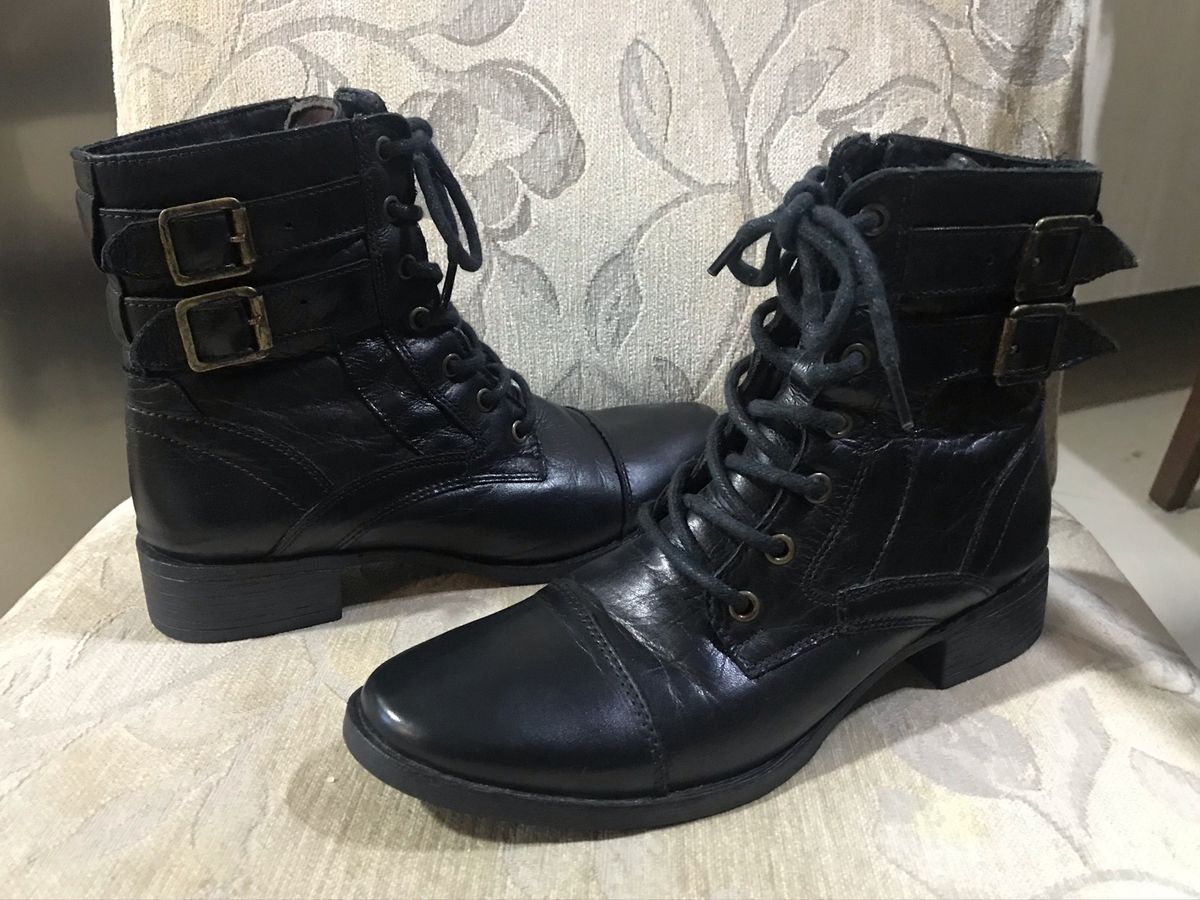 coturno em couro legitimo