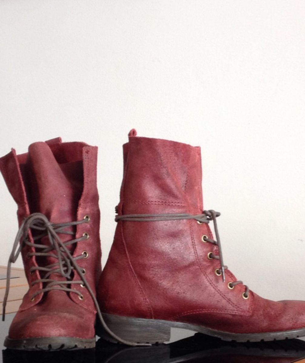 coturno feminino vermelho cravo e canela