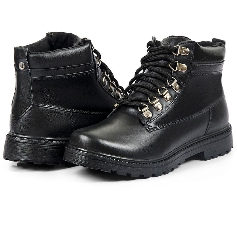 Bota Coturno Masculina Stefanini Coturno De Couro Legítimo Preto