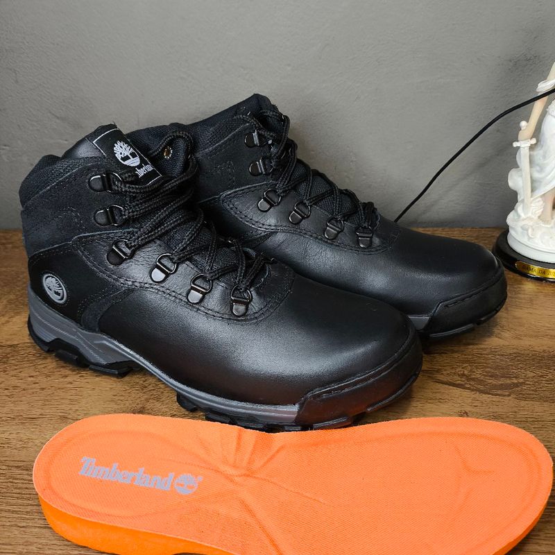 Coturno Feminino Timberland Preta 37 Bota Original Couro Palmilha Laranja  Resistente Água Bico Duro Bota Feminina Timberland Usado 108271604