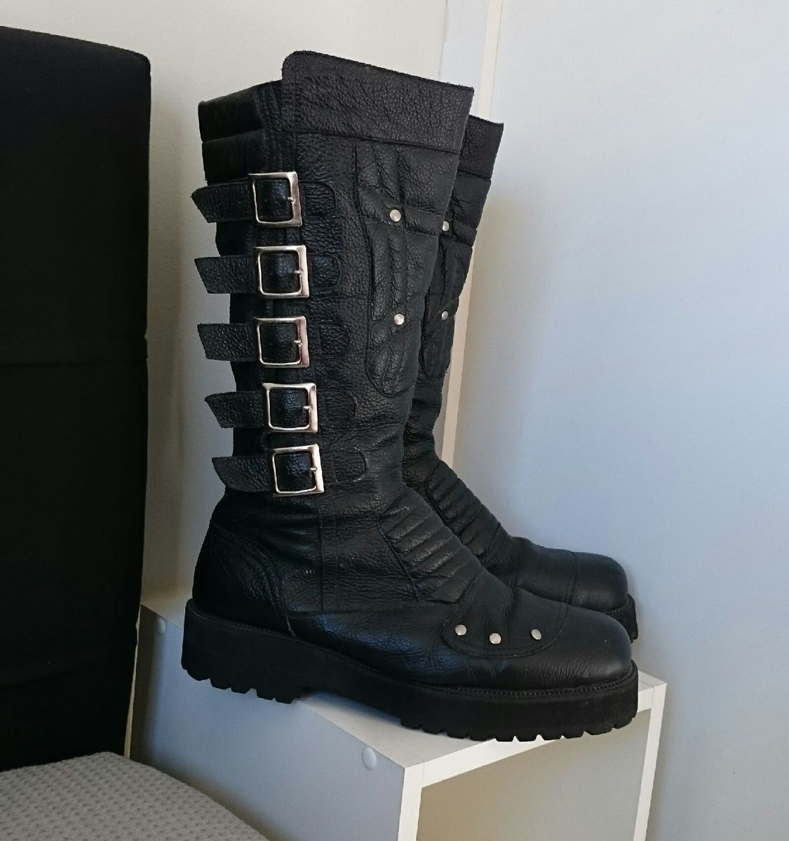 bota coturno masculina rock