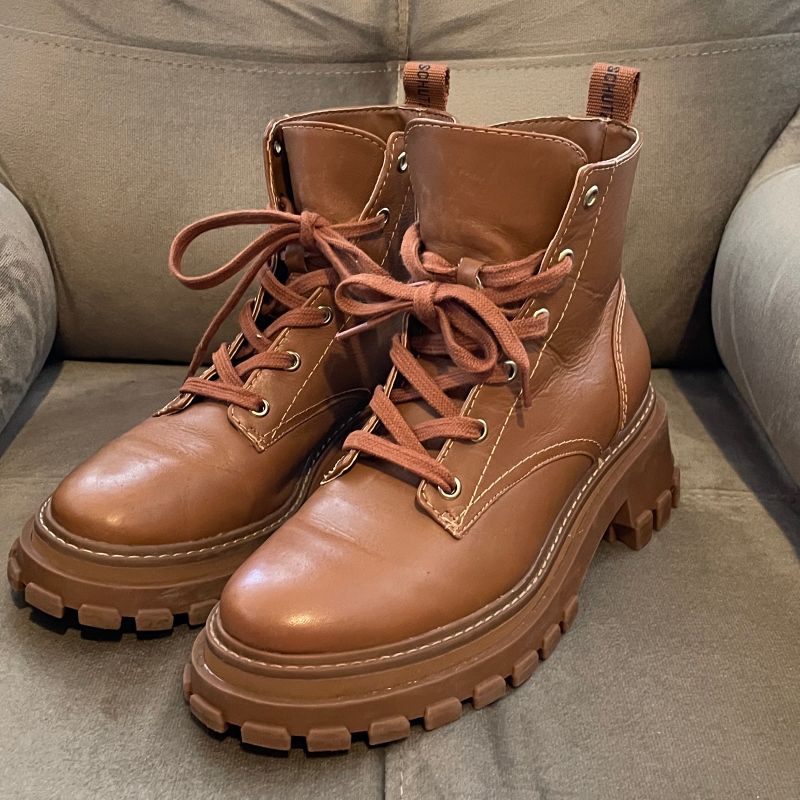 Coturno Tratorado Schutz Couro Bota Feminina Schutz Usado