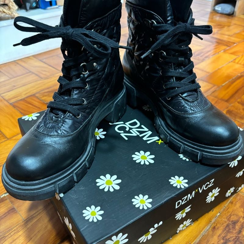 Bota Feminina Coturno Vicenza Coturno Vicenza Preto 37 Vicenza