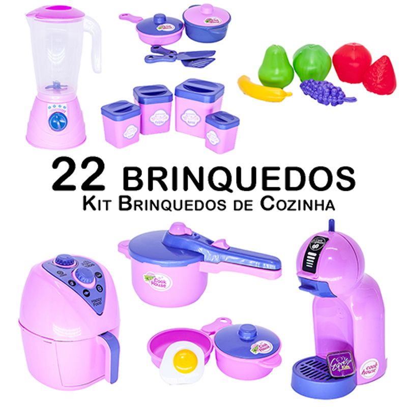 Jogo De Cozinha Infantil Kit Panelinhas e Comidinhas