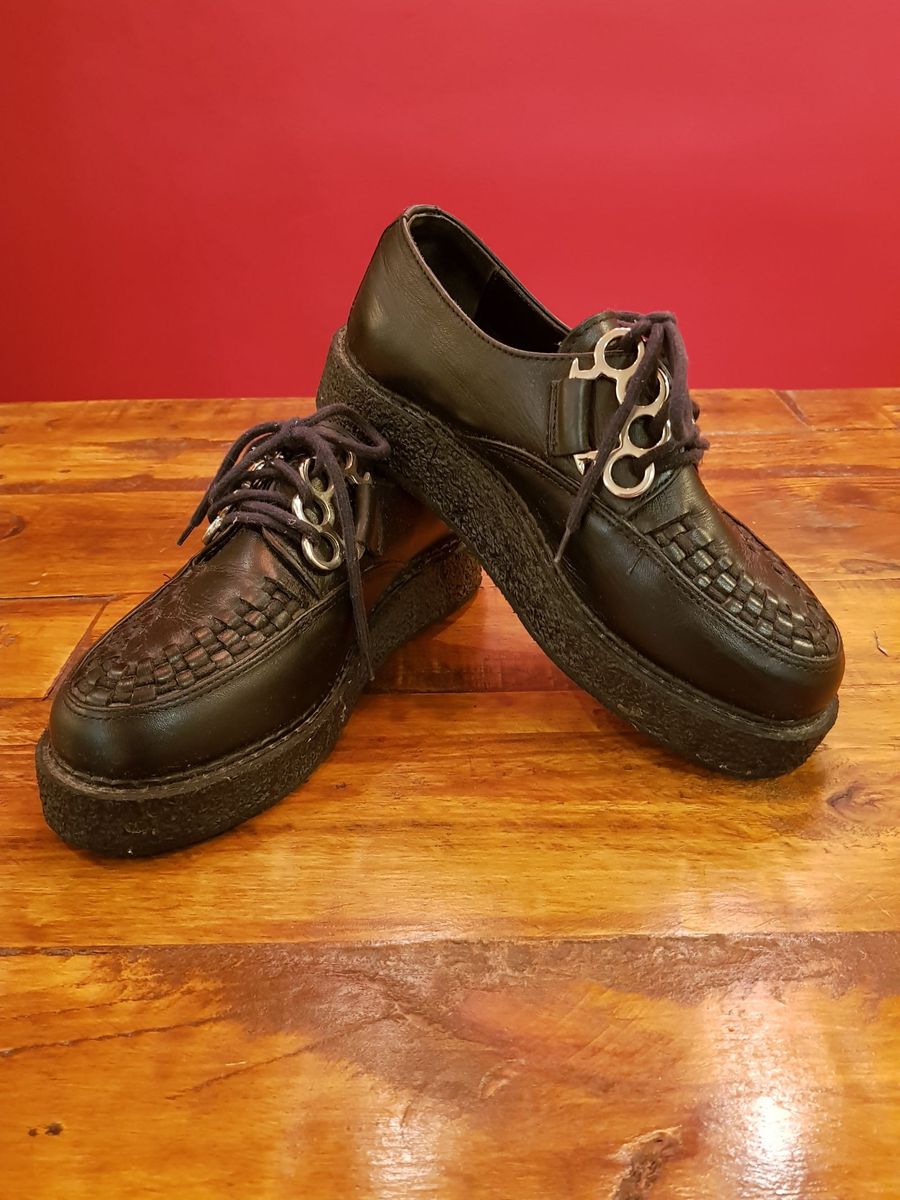 Creeper Soco Inglês, Couro Preto Tam. 38 Sapato Feminino Vilela Boots Usado 28526703 enjoei