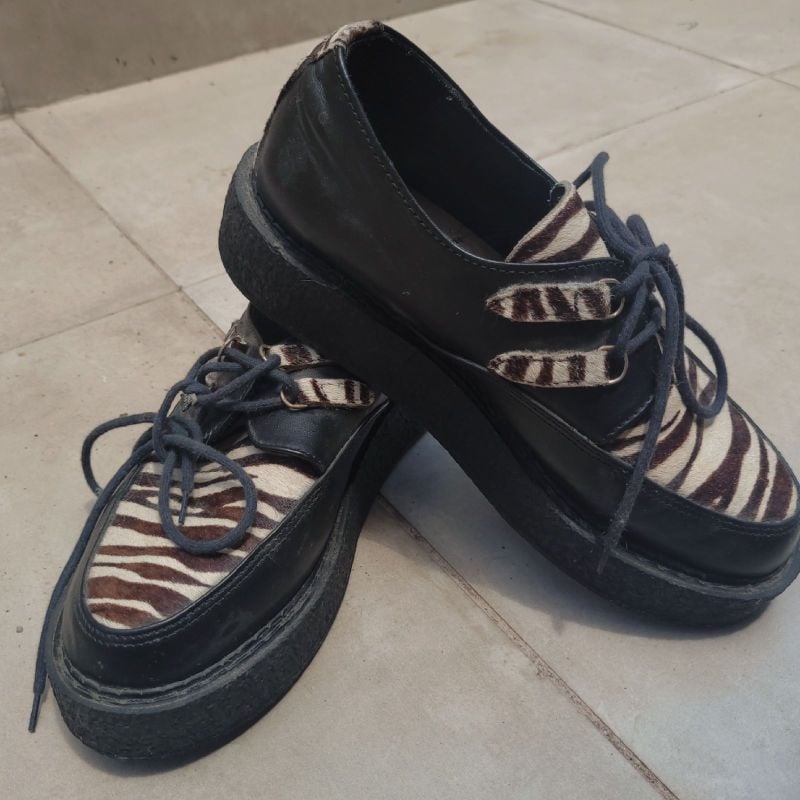 Shoes Creeper Sapato Masculino Creeper Vilela Boots Zebra Em Couro