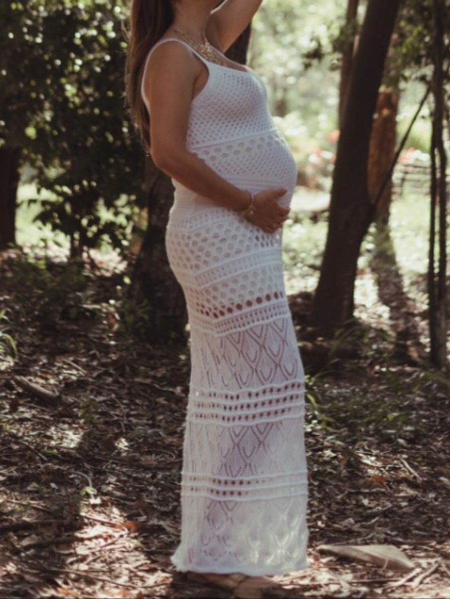 vestido de croche gestante