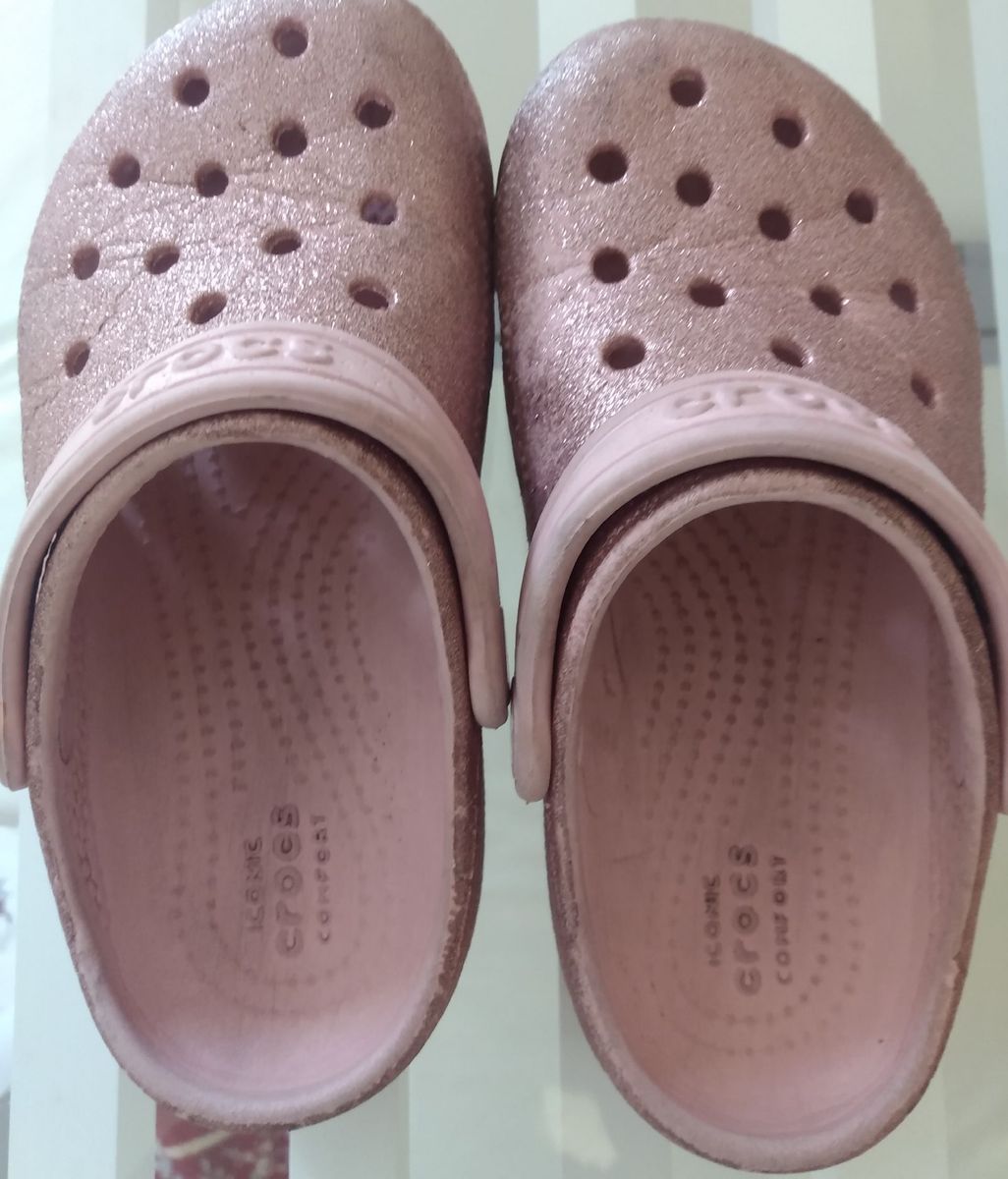Crocs Glitter Infantil Calçado Infantil para Meninas Crocs Usado