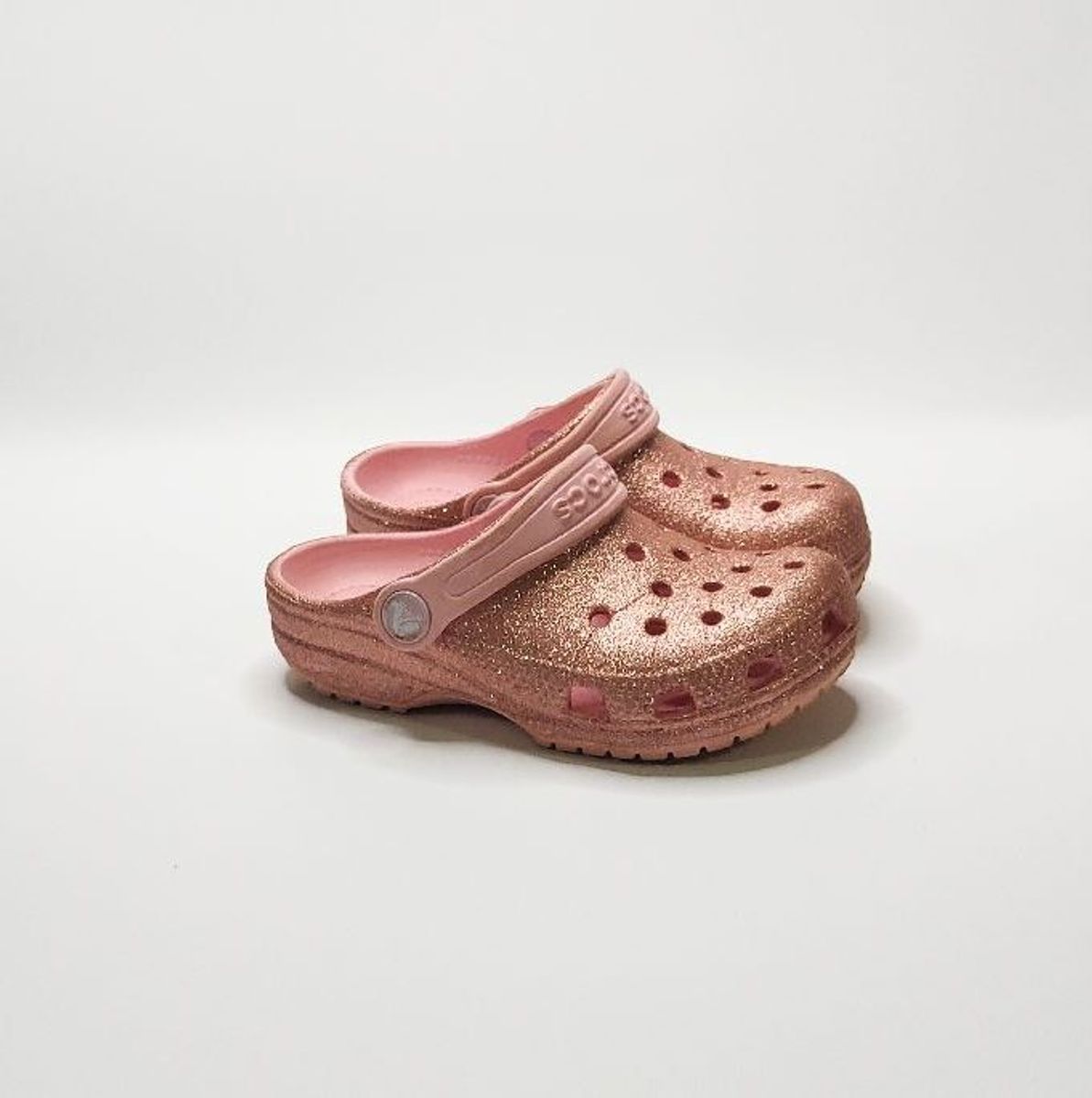 Crocs Infantil Glitter Rosa Calçado Infantil para Meninas Crocs Usado