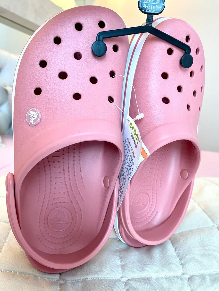Crocs Novo Rosa e Branco | Sandália Feminina Crocs Nunca Usado 65064029 ...