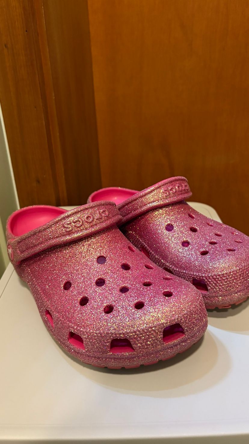 Crocs Rosa com Glitter Tam 36 Original Crocs | Rasteira Feminina Crocs ...