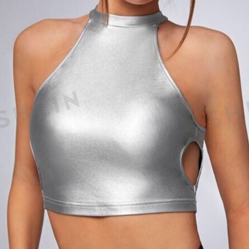 Cropped Cinza Metálico Shein Shein Nunca Usado 103591835 enjoei