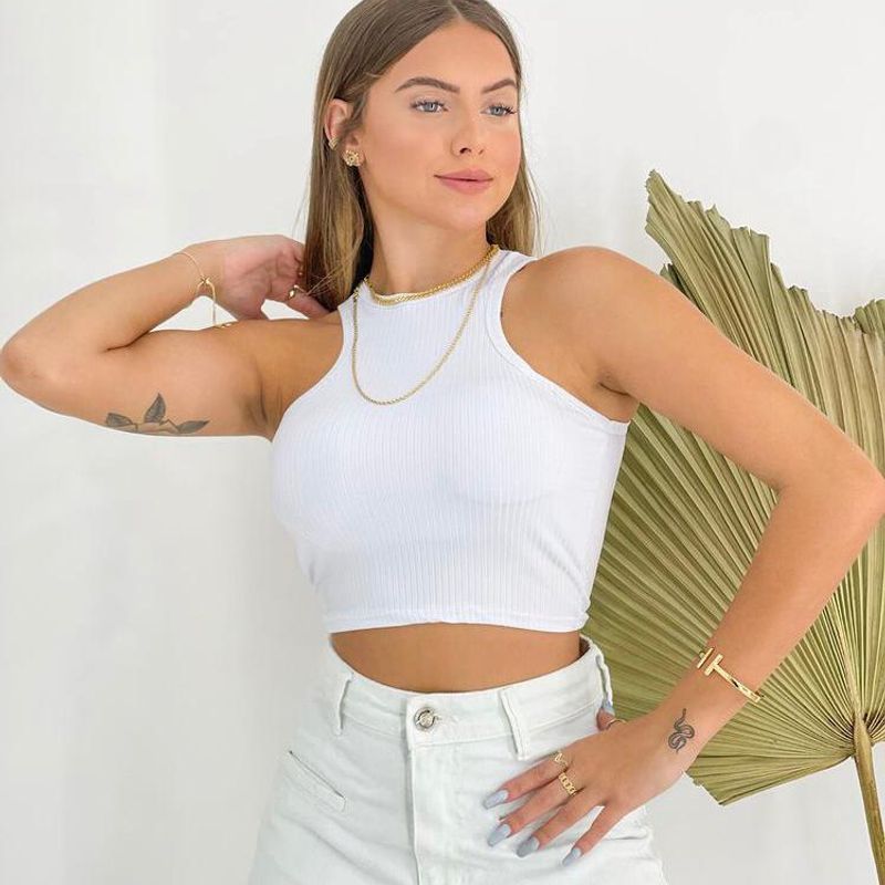 cropped xadrez com bojo feminino moda blogueira 2023