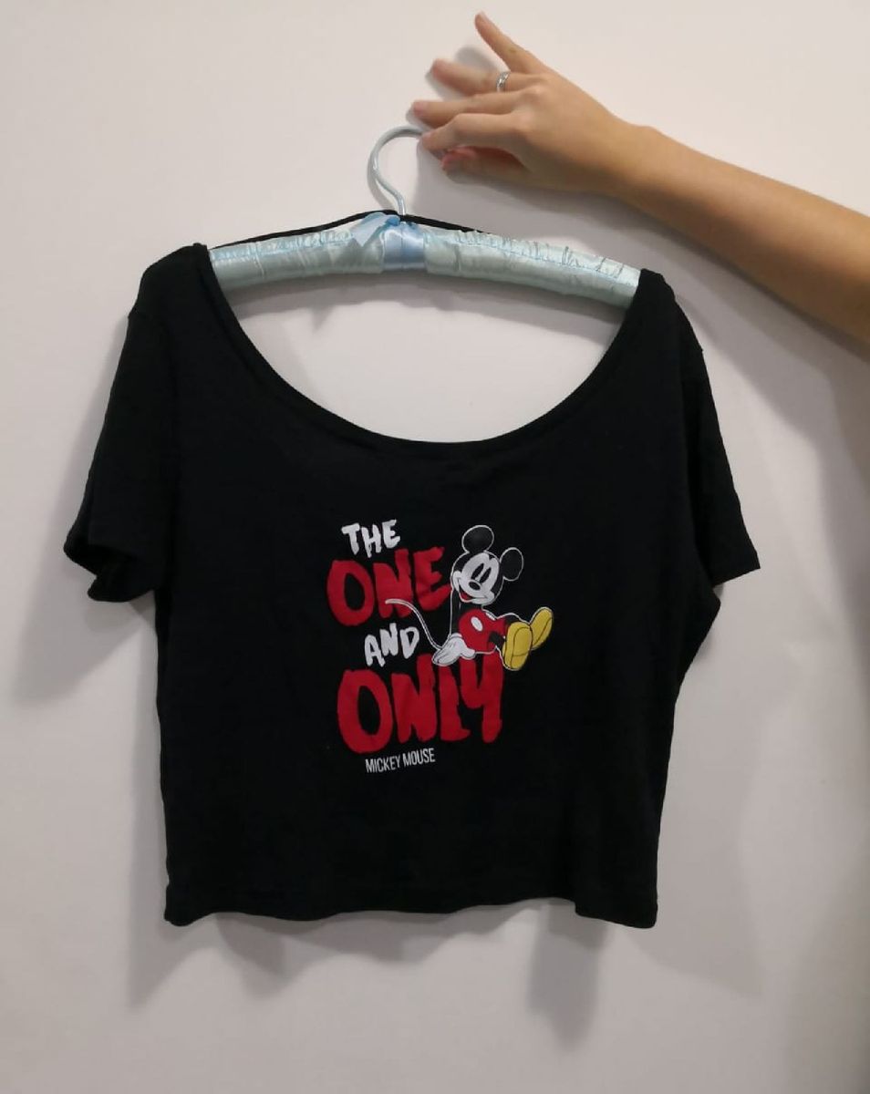 cropped mickey preto - camisas sem marca