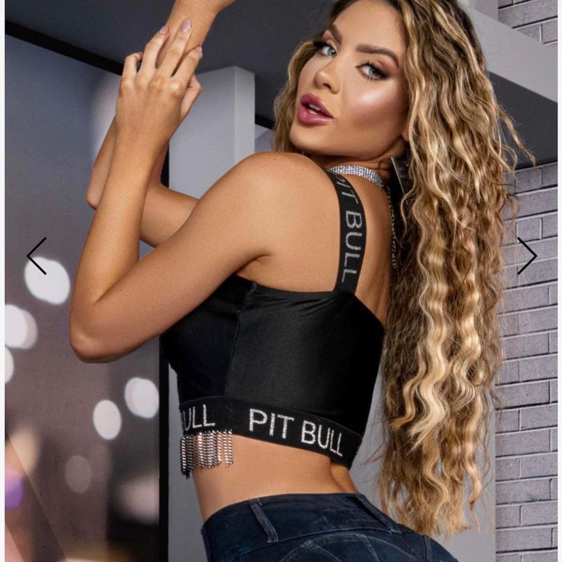 Cropped Pitbull Jeans Blusa Feminina Pit Bull Jeans Nunca Usado 99910614  enjoei