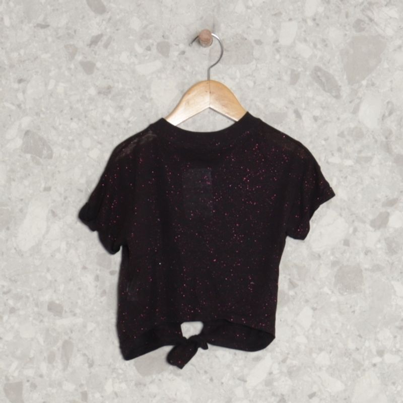 Blusa cropped infantil preto calvin klein - cropped infantil preto