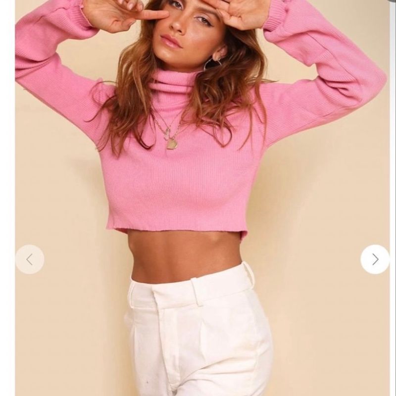 Jaqueta Nicole Rosa Pink Jeans Cropped