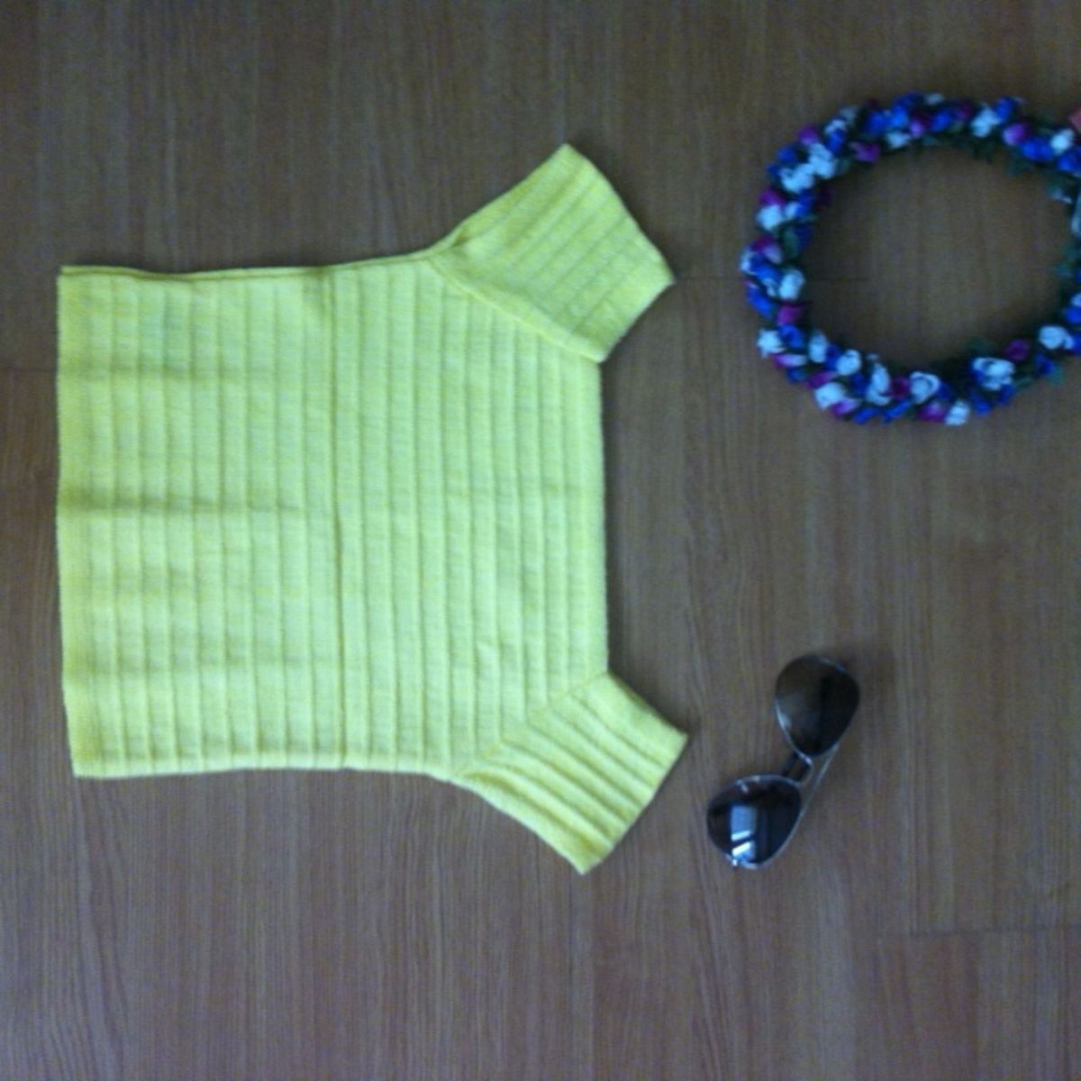 cropped tricozinho amarelo - blusas galleria