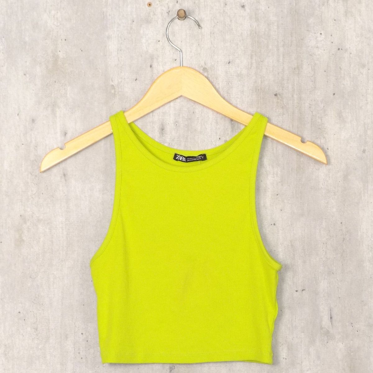 Blusa Zara Tecido Amarelo Neon Original - TKD35