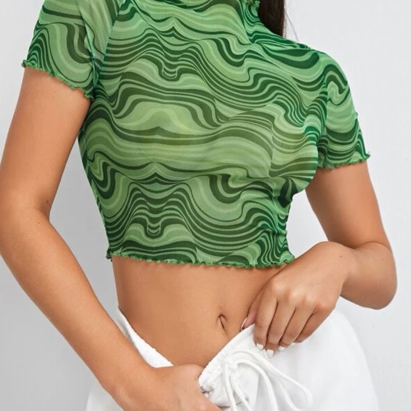 Blusa verde transparente hotsell