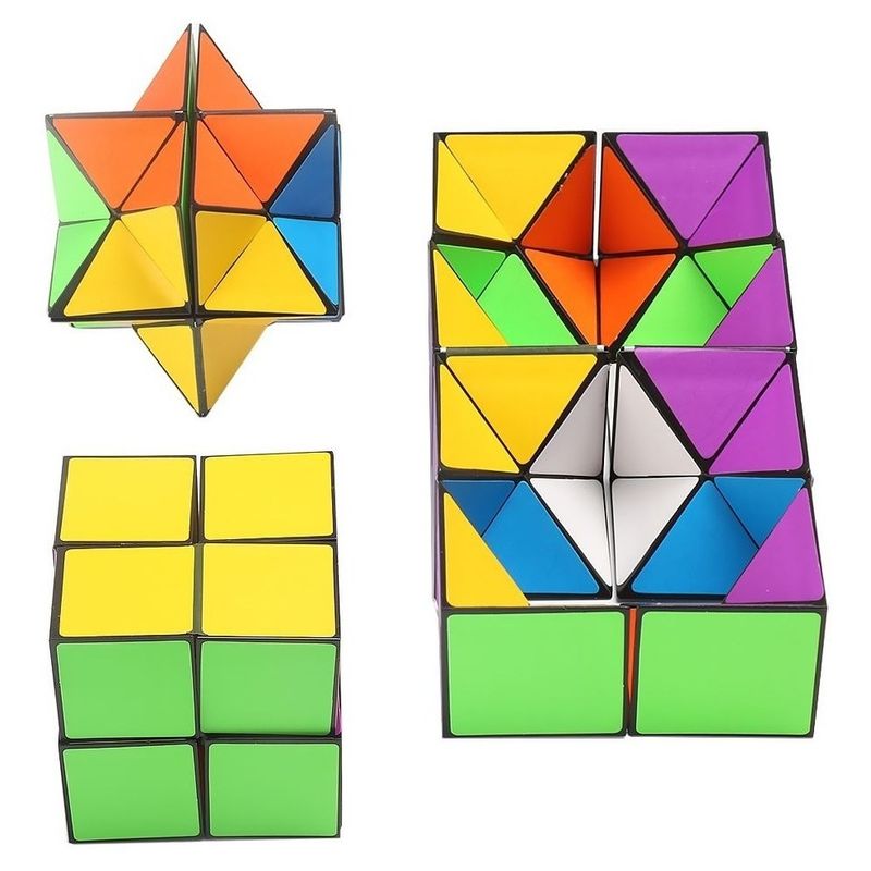 Cubo estrela mágica,2 em 1 combo 3d infinito cubo de brinquedo