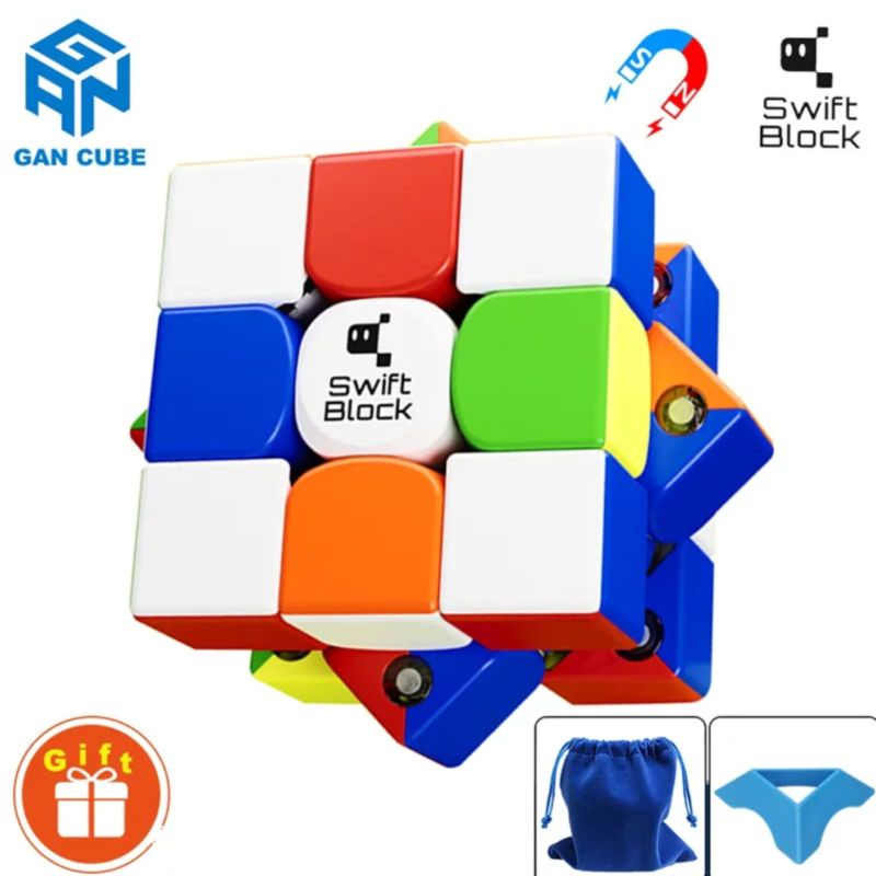 Cubo Magico 3x3x3 Gan Swift Block Magnetico - Cubo Store - Sua Loja de Cubo  Magico Online!