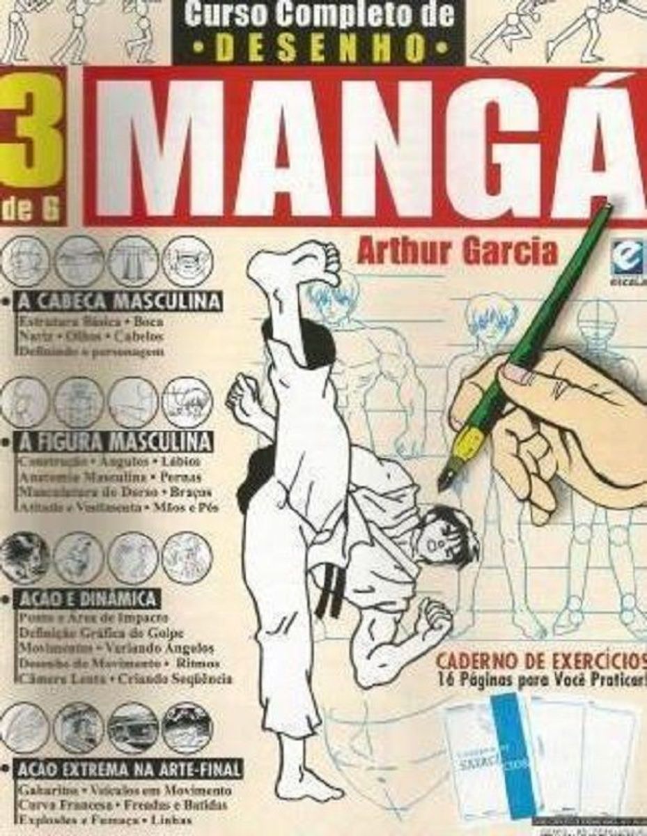 Curso Completo de Desenho Mangá Arthur Garcia Livro Usado enjoei