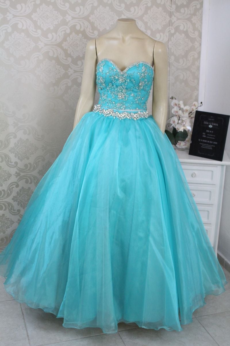 Vestido de debutante verde hot sale tiffany