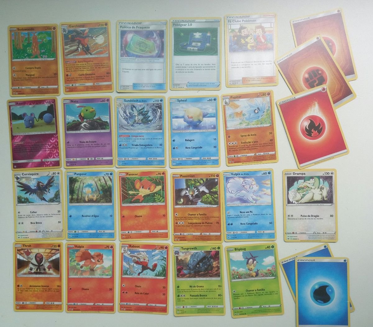 Kit 80 Energias Pokémon para jogar (10 de cada tipo)