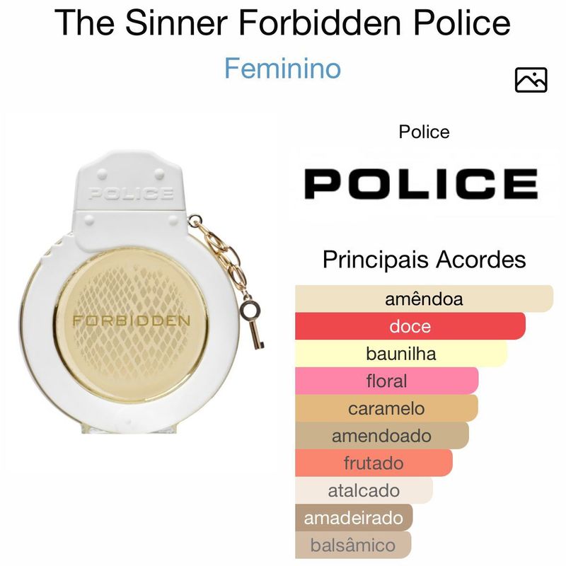 Descontinuado! Perfume Police- The Sinner Forbidden. 100 Ml